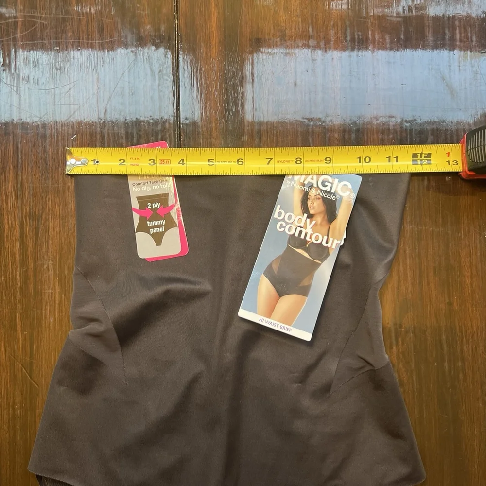 Naomi & Nicole Body Shaper Shapewear Black Women's Size Medium 2ply Tummy Panel